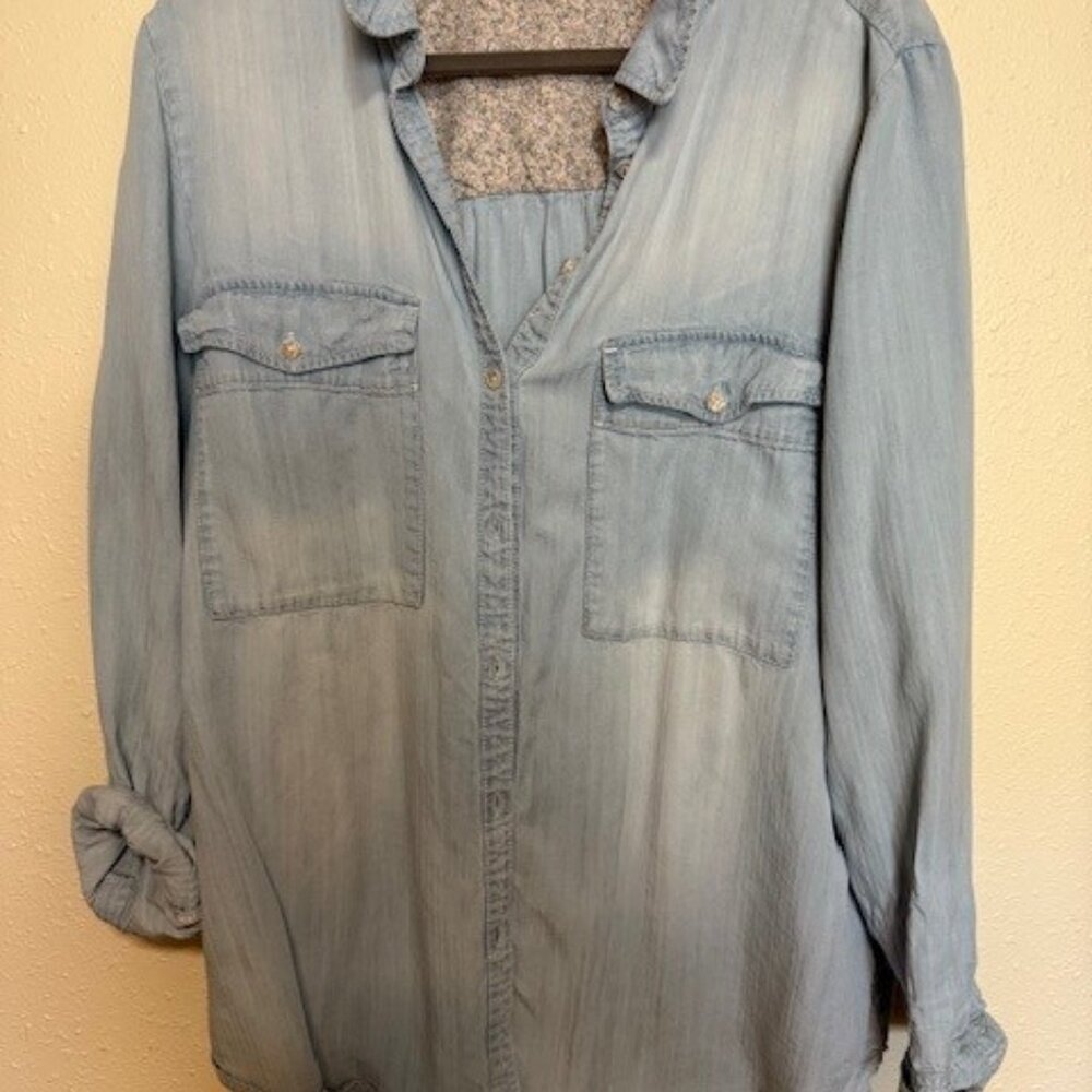 Pilcro Oversized Denim Buttondown